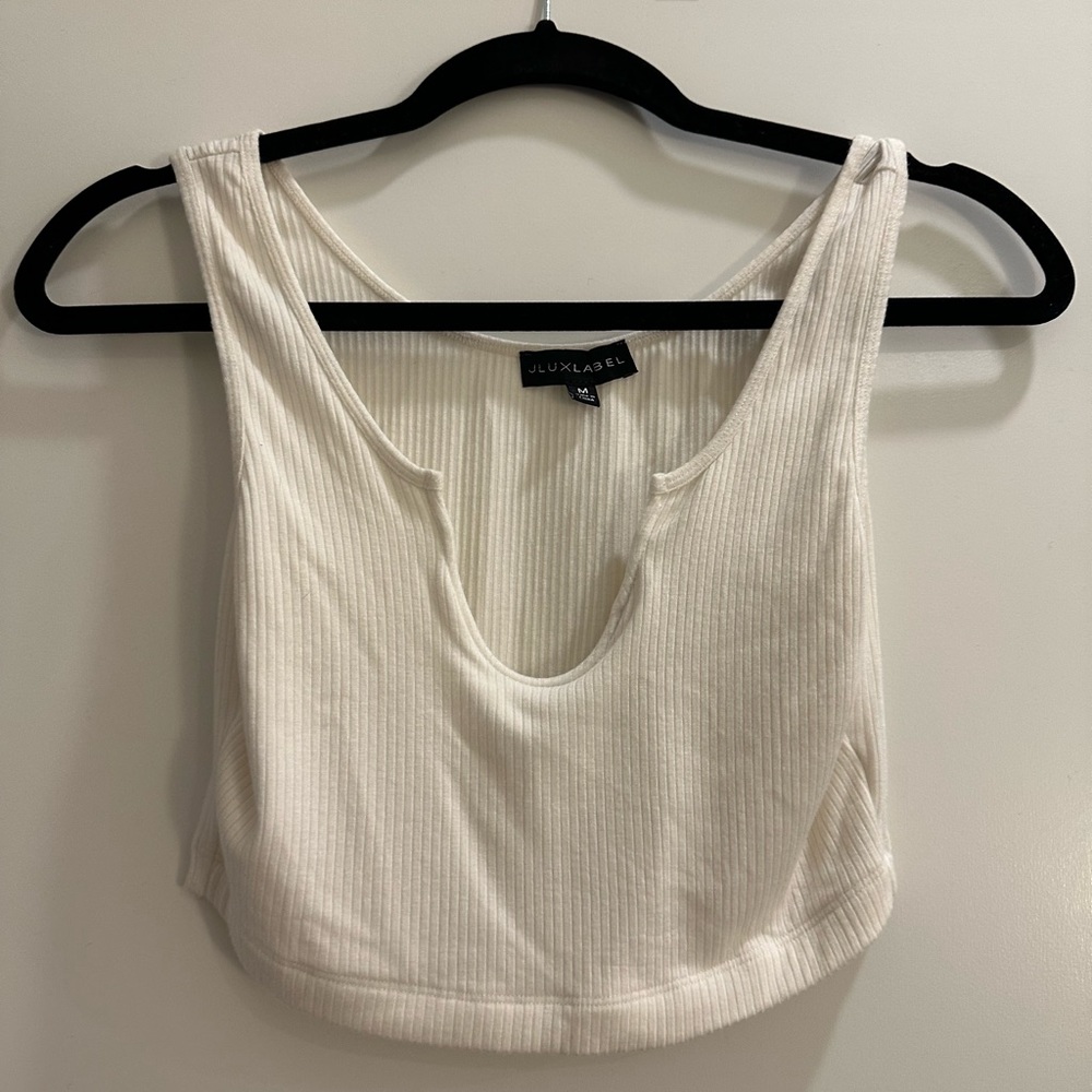 White cropped tank top